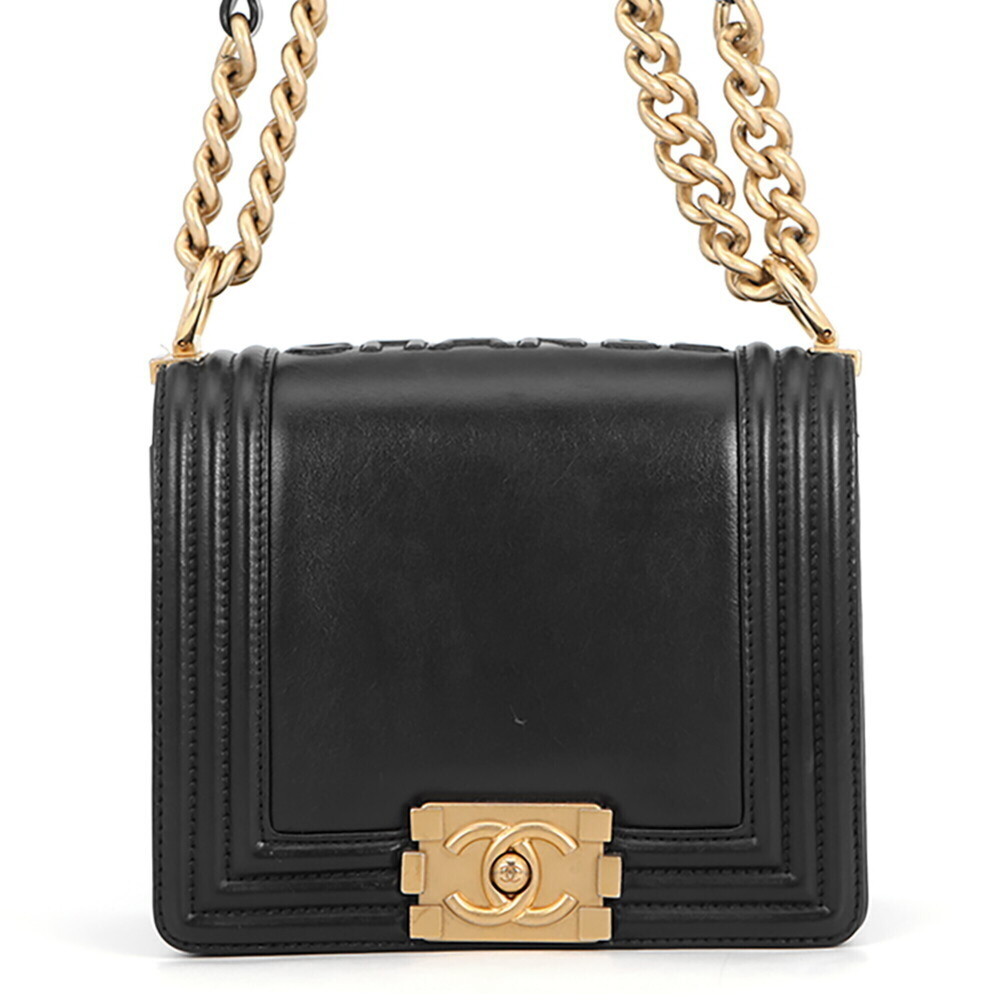 Chanel Chain Shoulder Bag Boy AS3018 CHANEL Black Handbag Women's